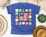 Flag Made Of Marshmallows graphic tee in Flo Blue