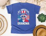 All American Grandma White graphic tee in Flo Blue