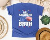 All American Bruh graphic tee in Flo Blue