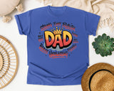 Strong Funny Protector Dad graphic tee in Flo Blue