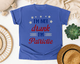 I'm Not Drunk I'm Patriotic Red graphic tee in Flo Blue