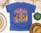 The Princess Is Back To School graphic tee in Flo Blue