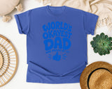 World's Okayest Dad And Proud Of It Blue graphic tee in Flo Blue