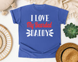 I Love My Bearded Daddy White graphic tee in Flo Blue