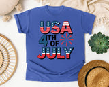 USA 4th Of July Navy 2 graphic tee in Flo Blue