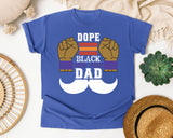 Dope Black Dad White graphic tee in Flo Blue