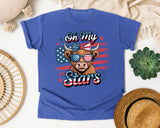 Oh My Stars Grey 2 graphic tee in Flo Blue