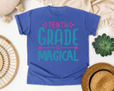 Tenth Grade Is Magical Script graphic tee in Flo Blue