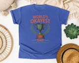 World's Okayest Dad Thanks For Showing Up graphic tee in Flo Blue