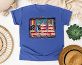 Small Town USA graphic tee in Flo Blue