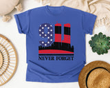Never Forget Black 3 graphic tee in Flo Blue