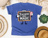 Teachers Make Magic graphic tee in Flo Blue
