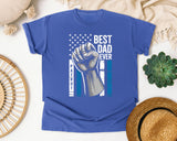 Best Dad Ever Patriot graphic tee in Flo Blue