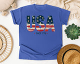 USA Since 1776 graphic tee in Flo Blue