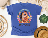 A Girl's First True Love Is Her Father Grey graphic tee in Flo Blue