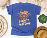 Bigfoot Freedom graphic tee in Flo Blue