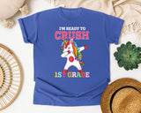 Im Ready To Crush 1st Grade Unicorn graphic tee in Flo Blue