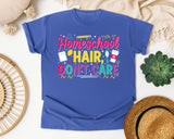 Homeschool Hair Dont Care Bright graphic tee in Flo Blue