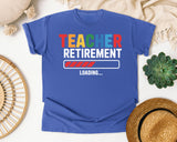 Teacher Retirement Loading graphic tee in Flo Blue