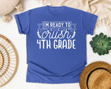 I'm Ready To Crush 4th Grade White graphic tee in Flo Blue