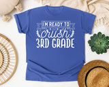 I'm Ready To Crush 3rd Grade White graphic tee in Flo Blue