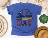 Baseball Dad Bat Retro graphic tee in Flo Blue