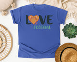 Love Football Heart graphic tee in Flo Blue
