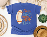Livin That Football Mom Life Ball graphic tee in Flo Blue
