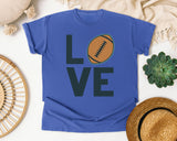 Love Football Vertical graphic tee in Flo Blue