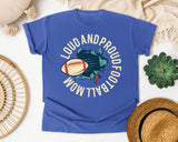 Loud And Proud Football Mom Circle graphic tee in Flo Blue