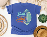 Livin That Football Mom Life Retro graphic tee in Flo Blue