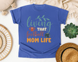 Living That Football Mom Life Helmet graphic tee in Flo Blue