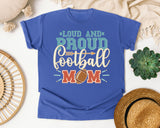 Loud And Proud Football Mom graphic tee in Flo Blue