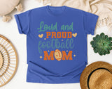 Loud And Proud Football Mom Script graphic tee in Flo Blue