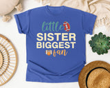 Little Sister Biggest Fan Bold graphic tee in Flo Blue