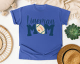 Lineman Mom Navy graphic tee in Flo Blue