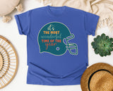 Its The Most Wonderful Time Of The Year Helmet graphic tee in Flo Blue