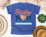 Rugby Mom Like A Normal Mom But Louder And Prouder graphic tee in Flo Blue