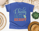 Classy Until Kickoff graphic tee in Flo Blue