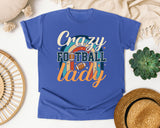 Crazy Football Lady Rainbow graphic tee in Flo Blue