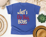 Lets Do This Boys Cream graphic tee in Flo Blue