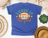 Leave It All On The Field Teal graphic tee in Flo Blue