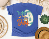 Tackle The Day graphic tee in Flo Blue