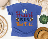 My Heart Is On That Field graphic tee in Flo Blue