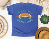 Im Just Here For The Snacks Football graphic tee in Flo Blue