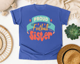 Proud Football Sister Banner graphic tee in Flo Blue
