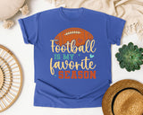 Football Is My Favorite Season Heart graphic tee in Flo Blue