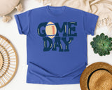 Game Day Navy Cutout graphic tee in Flo Blue