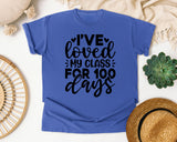 I've Loved My Class For 100 Days White graphic tee in Flo Blue
