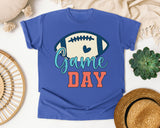 Game Day Ball Heart graphic tee in Flo Blue